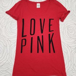 [M] Red/Pink "Love Pink" PINK Victoria's Secret Tee